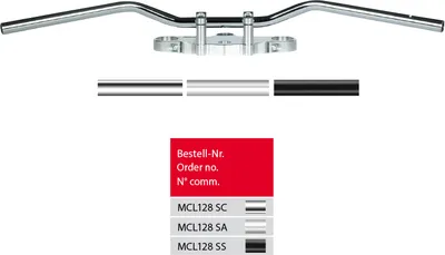 Produktbild von TRW Stahllenker Superbike Sportive, verchromt GSX1100G GV74A XV250 Virago 3LS CBF125 JC40 ZRX1200 ZR