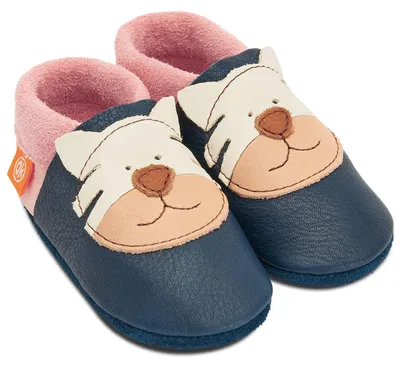 Produktbild von Orangenkinder Tiger Lilly Kleinkinder Krabbelschuhe Blau/Rosa, 1-06-702