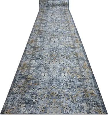 Imagen del producto de Alfombra de pasillo con refuerzo de goma LOTUS NOMAD 29671 Ornamento  lavable 100cm gris 100x470 cm