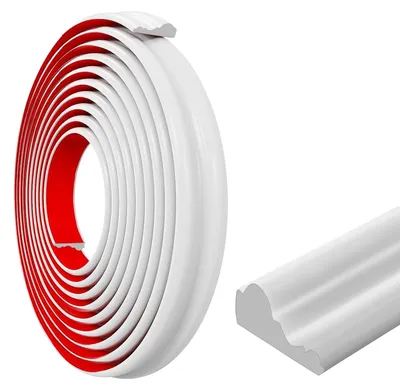 Produktbild von Selbstklebende Zierleiste TPE - Flexibel Weiß 6M x 40mm für Wanddekoration