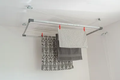 Produktbild von DRY-SMART FLEX Deckenwäschetrockner - Deckentrockner ausziehbar - Wäscheständer für die Decke – für Badewanne, Balkon, innen und Outdoor – 100-160 cm