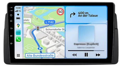 Image de Autoradio Android 4+64 Go pour BMW Série 3 E46 à partir de 1998, avec navigation, boutons, CarPlay, RDS, Wi-Fi, 4G LTE, DSP, GPS et DAB+