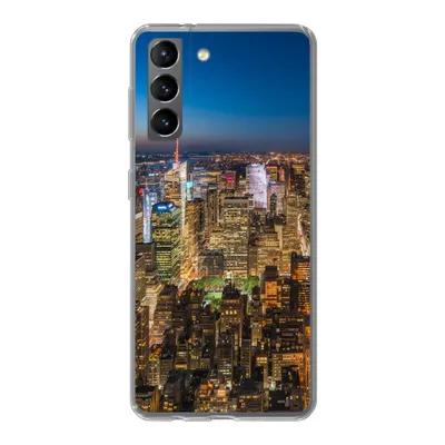 Produktbild von MuchoWow® Handyhülle Schutzhülle Hülle für Samsung Galaxy S21 New York - Farben - Nacht Silikon Softcase Handy Hülle - Softcase