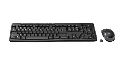 Produktbild von Logitech MK270, Volle Größe (100%), Kabellos, RF Wireless, QWERTY, Schwarz, Maus enthalten