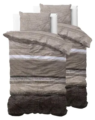 Produktbild von 4-teiliges Bettwäsche-Set 135 x 200 cm aus Baumwolle mit Streifen
