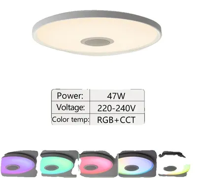 Zdjęcie produktu dla Lampa sufitowa, inteligentne sterowanie, wbudowany głośnik, 18 cali (46 cm)