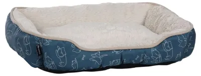 Produktbild von Flamingo Hundebett Lilly rechteckig blau, Maße: 50 x 40 x 12 cm