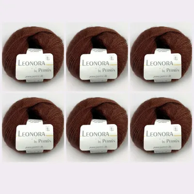 Immagine prodotto di 6x Leonora by Permin – Filato in seta, lana e kid mohair (29 noci)