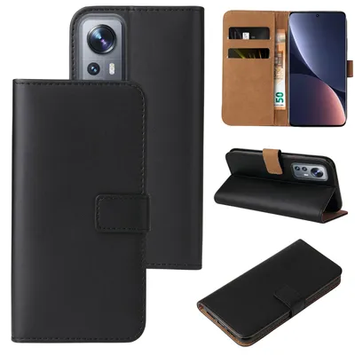 Produktbild von Handyhülle für Xiaomi 12 Pro Klapphülle Bookcase Flip Cover Hülle Handy Tasche Etui Farbe: Schwarz