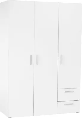 Produktbild von Kondela Dreitüriger Kleiderschrank Adeli mit Schubladen – Weiß