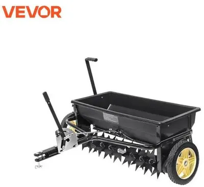 Productafbeelding van Famanu Strooiwagen 100 lb - 10-inch wielen - Beluchter met stalen tanden - Geschikt voor landbouw, ruw terrein en woongebieden