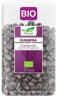 ŻURAWINA SŁODZONA SOKIEM JABŁKOWYM BIO 1 kg - BIO PLANET