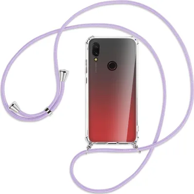 Produktbild von Handykette Backcover-Schutzhülle mit Band (Metall silberfarben) für Xiaomi Redmi 7 - violett