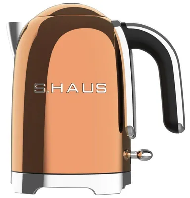 Zdjęcie produktu dla Czajnik elektryczny Swiss Haus SH-SWK2127, 2000 W, 1,7 l, podstawa obrotowa 360°, filtr, ukryty element grzejny, podwójne ścianki, miedziany