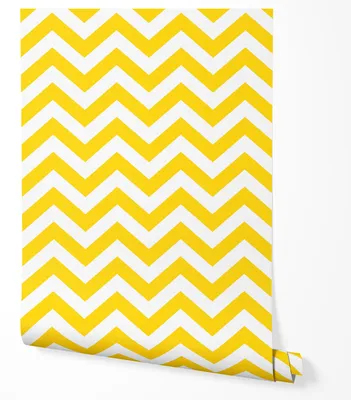 Immagine prodotto di Carta da parati in tessuto non tessuto motivo chevron zigzag giallo bianco 5m x 0.5m