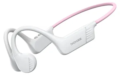 Zdjęcie produktu dla Słuchawki przewodzące dźwięk przez kości, wodoodporne, Bluetooth 5.4, biało-różowe