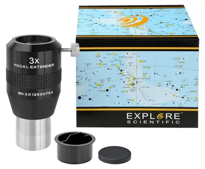 Produktbild von Explore Scientific Fokalextender 2x für Teleskop, 1,25" Anschluss, 4-linsig, voll mehrfachvergütet, für visuelle Beobachtung & Fotografie