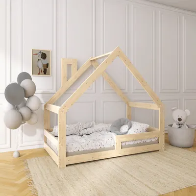 Produktbild von NeeSleep® Hausbett 80x160 cm ohne Rausfallschutz mit Schornstein Symmetrisch