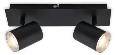 Image de Luminaire LED pour salle de bain Spot 2xGU10 IP44 5 W noir métal-plastique Briloner