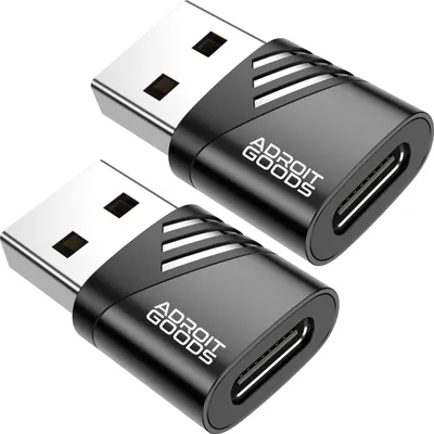 Obrázok produktu pre AdroitGoods 2x adaptér USB-A na USB-C - USB 3.1 - Prevodník - hliníková čierna
