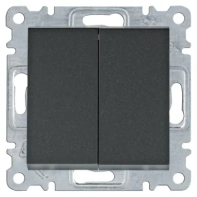 Image de HAGER lumina Double interrupteur noir WL0053