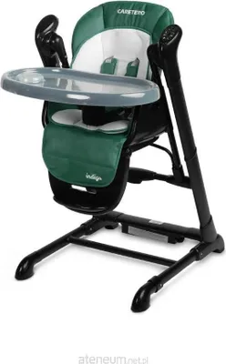 A baby high chair is shown against a white background.