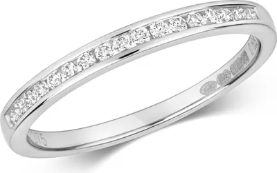 Produktbild von Funkelndes Feuer 9 Karat (375) Weißgold Halb Eternity Damen - Diamant Ring Brillant-Schliff 0.15 Karat H - SI3-I1, 54 (17.2); TRS319169KWRSN