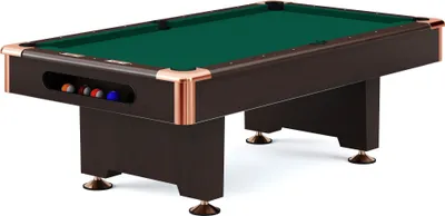 Produktbild von Automaten Hoffmann Billardtisch "Club Pro III" Dekor Nussbaum, Simonis 860, Yellow-Green, 8 ft (Spielfeld 224x112 cm)