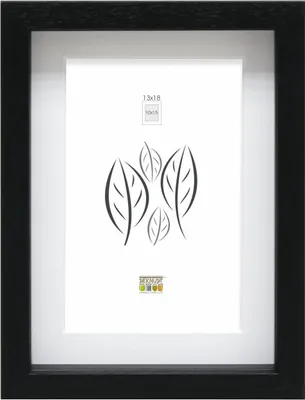 Obrázok produktu pre Drevený fotorámik Deknudt s paspartou, čierny S223K, 13 x 18 alebo 10 x 15 cm