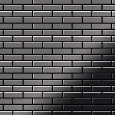 Produktbild von Mosaik Fliese massiv Metall Titan hochglänzend dunkelgrau 1,6mm stark PK-Ti-SM