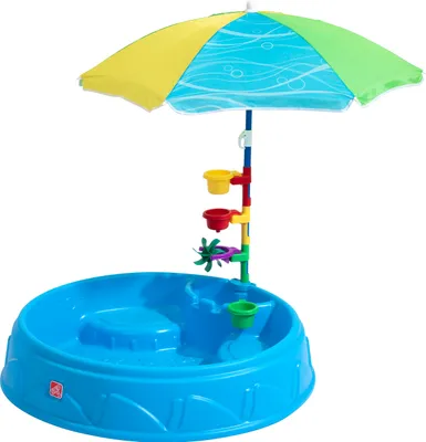 Image de Step2 Play And Shade Pataugeoire Avec Parasol Et Des Accessoires Pour Enfants | Jouet Enfant À Eau Pour Le Jardin