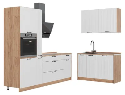 Obrázok produktu pre Kuchyňa Vicco Fame-Line Biely vidiecky dom/Dub Goldkraft 220 x 120 cm, AP Oak, Model 65000
