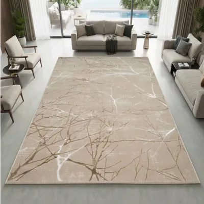 Produktbild von Designer Teppich Ästemuster in beige Größe - 200 x 290 cm