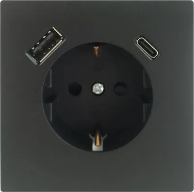 Produktbild von Unitec Steckdose mit USB A & C SaoPaulo anthrazit