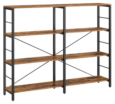 Image de Étagère en bois – Étagère de rangement – Panneau de particules et acier – 120 x 109,4 x 30 cm