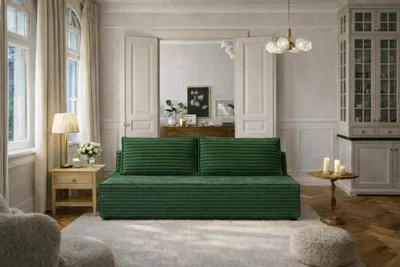 Produktbild von Kaiser Möbel Schlafsofa, Sofa mit Schlaffunktion und Bettkasten, DUO, Stoff Velo, Grün