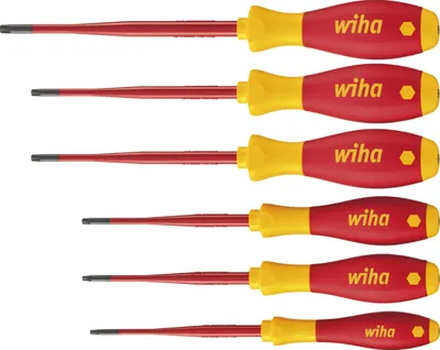 Produktbild von Wiha Schraubendreher Set SoftFinish electric slimFix TX Tamper Resistant (mit Bohrung) 6-tlg.
