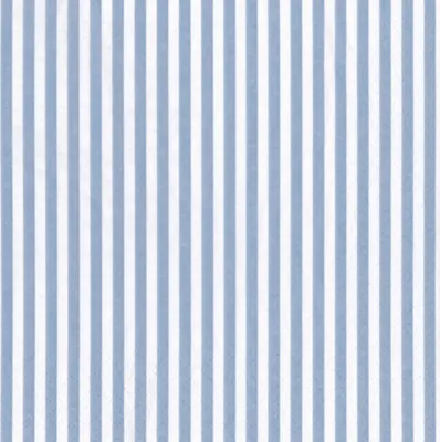 Produktbild von Servietten Papier 33x33cm 3-lagig Streifen Muster 20 Stück Blau / Weiß