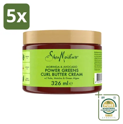 Imagen del producto de 5 unidades de Crema para rizos SheaMoisture Moringa y aguacate, 326 ml - Paquete ahorro