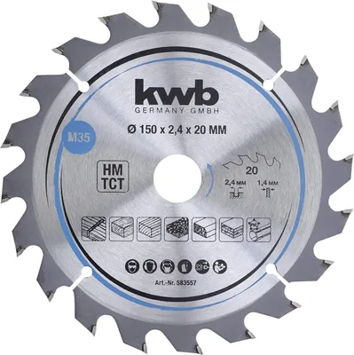 Produktbild von kwb Kreissägeblatt 150 x 20 Z20 für Weich - Hartholz,Spanplatten usw