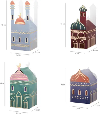 Image de 30-maisons-colorées-avec-autocollants-CraftWerk-Ramadan-calendrier-boîtes-cadeaux-réutilisables-Eid-Mubarak-remplissage-enfants-adultes