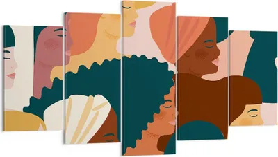 Produktbild von Bild auf Leinwand - Leinwandbild - 5 Teile - Frauen Multikulturalismus Modern - 160x85cm - Wand Bild - Wanddeko - Wandbilder - Leinwanddruck - Bilder - Wanddekoration - Leinwand bilder - EA160x85-4500