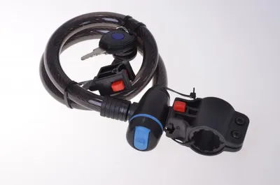 Produktbild von Spiralkabelschloss Zylinderschloss Fahrradschloss Stahlseil mit 3 Schlüssel