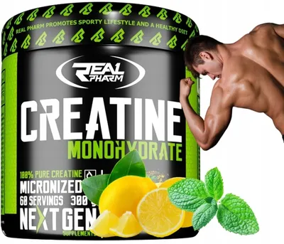 Immagine prodotto di CREATINA MONOHIDRATO in polvere mono FORZA MASSA al gusto di limone Real Pharm 300 g