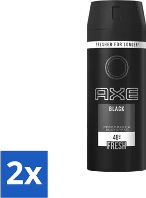 Obrázek produktu pro Deodorant Axe Bodyspray Black 150 ml - hodnotné balení - 2 kusy