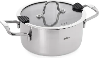 Obrázek produktu pro Orion | Kastrol se skleněnou poklicí - 20 cm - 3 l - Nerezový hrnec - Vhodný na indukci - Vhodné do myčky - VENICE