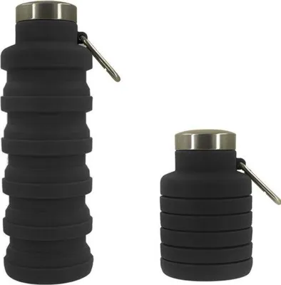 Produktbild von Silikon Sportbecher 500 ml tragbar schwarz
