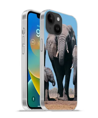Produktbild von MuchoWow® Handyhülle Schutzhülle Hülle für Apple iPhone 14 - Softcase Elefant - Prärie - Tiere - Natur Silikon Softcase Handy Hülle - Mobiltelefonhülle