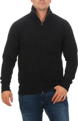 Produktbild von Mivaro Herren Sweatjacke mit Stehkragen aus Baumwolle mit Fleece innen Regular Fit Zwei Wege Reißverschluss Jacke warm bequem für Arbeit Freizeit und Alltag bis 5XL