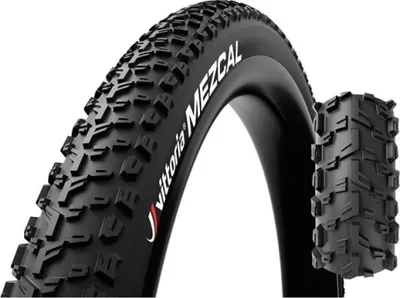 A close-up studio shot of a bicycle tire.